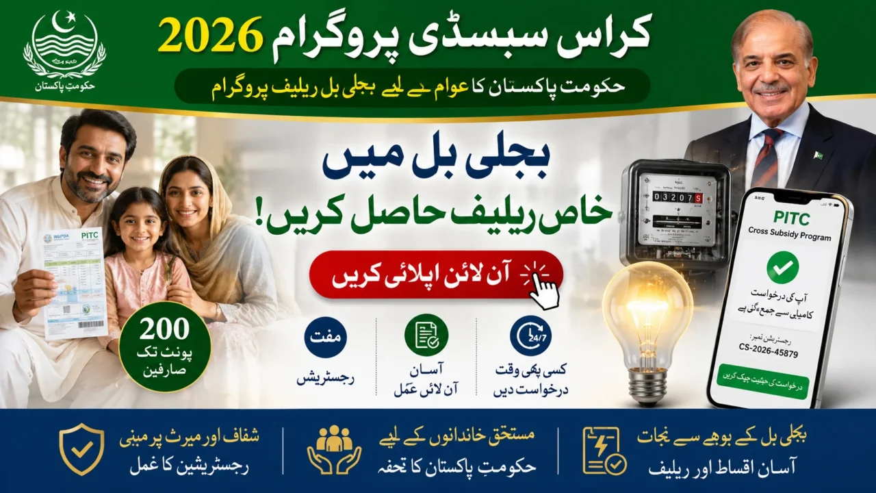 css.pitc.com.pk Cross Subsidy Program 2026 – Easy Method To Apply Online for Electric Bill Relief